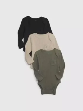 Body de canalé fino «Baby First Favorites» (paquete de 3)