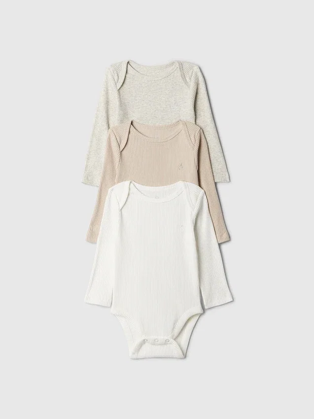 Body de canalé fino «Baby First Favorites» (paquete de 3)