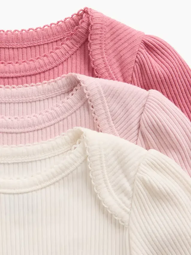 Body de canalé fino «Baby First Favorites» (paquete de 3)