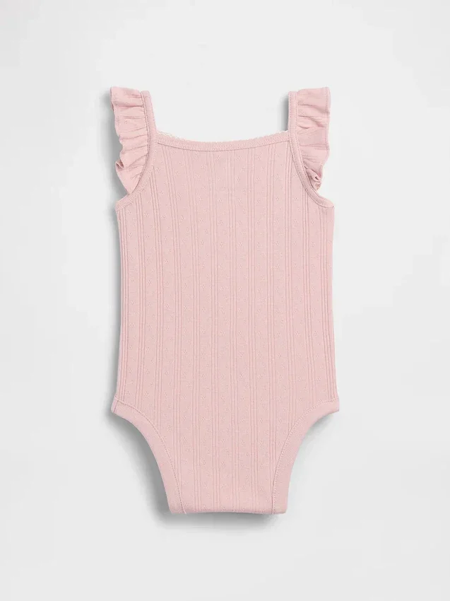 Body sin mangas de punto pointelle acanalado para bebé