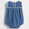 Body tipo burbuja de denim para bebé estilo marinero