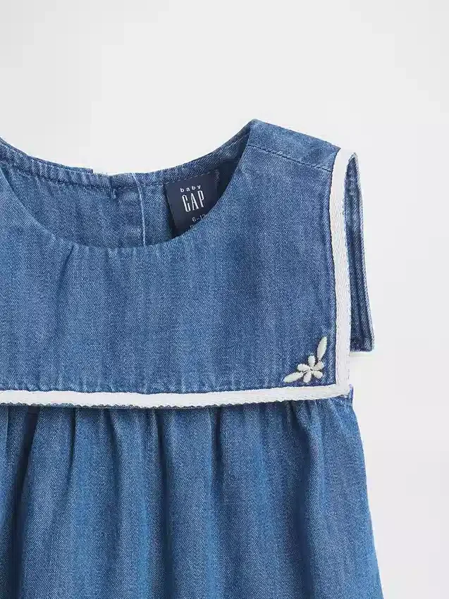 Body tipo burbuja de denim para bebé estilo marinero