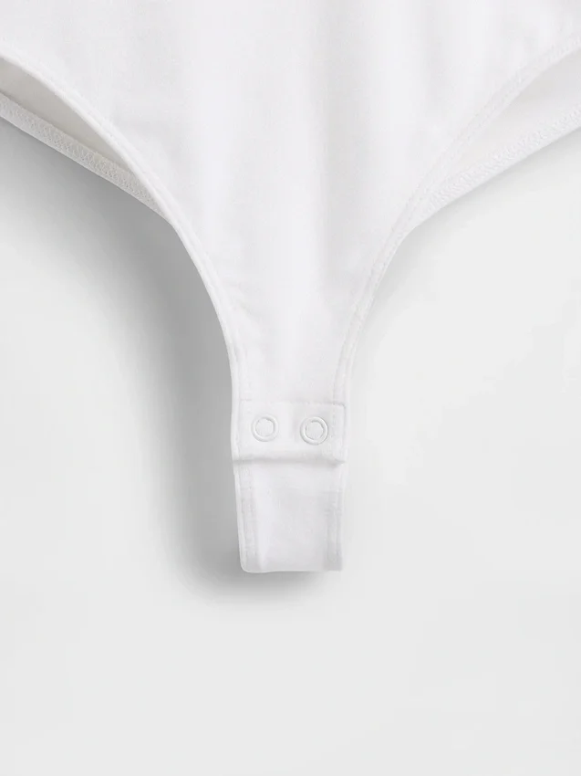 Body tipo camisola con tanga de tejido de punto tupido