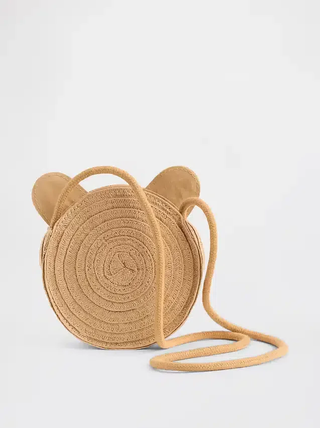 Bolsa de paja para niños pequeños con el oso Brannan