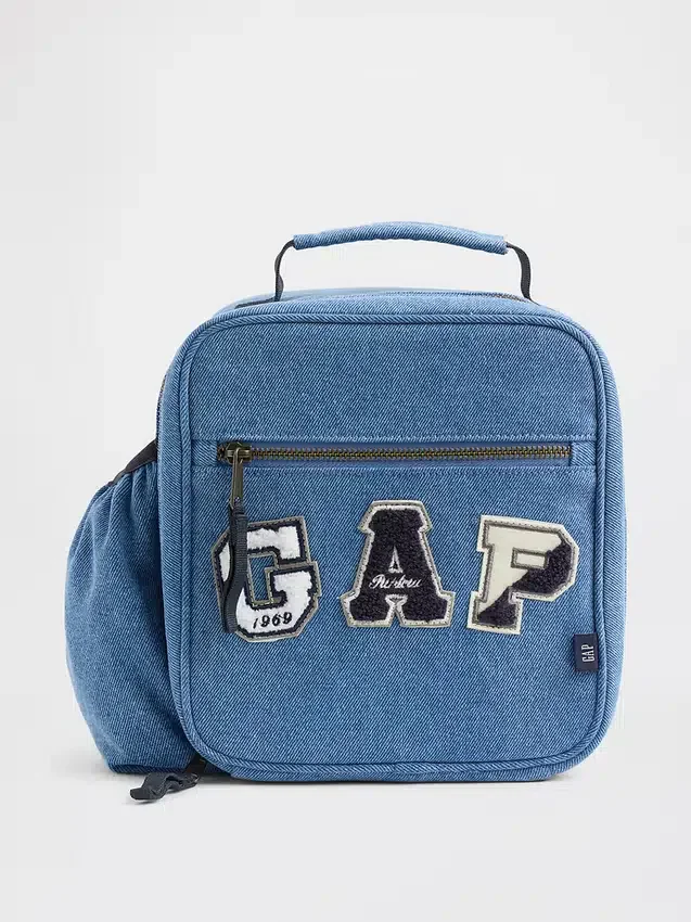 Bolsa para el almuerzo infantil de mezclilla con logotipo