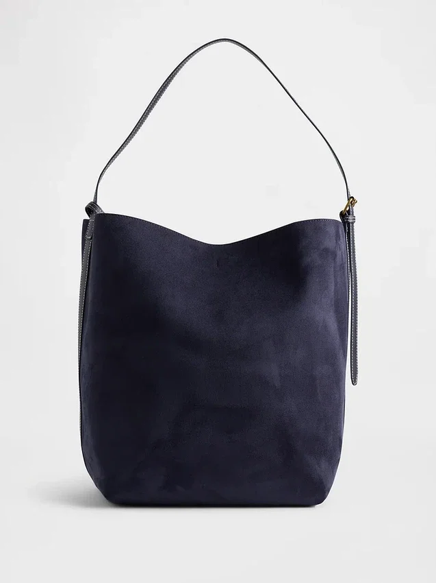 Bolso tipo cubo de gamuza vegana