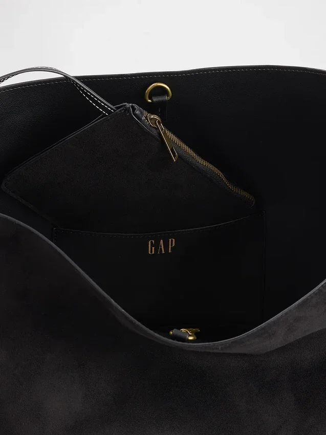 Bolso tipo cubo de gamuza vegana