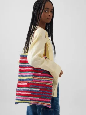 Bolso tipo tote de crochet