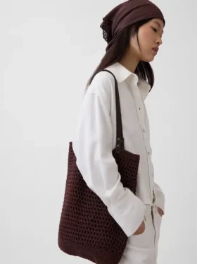 Bolso tipo tote de crochet