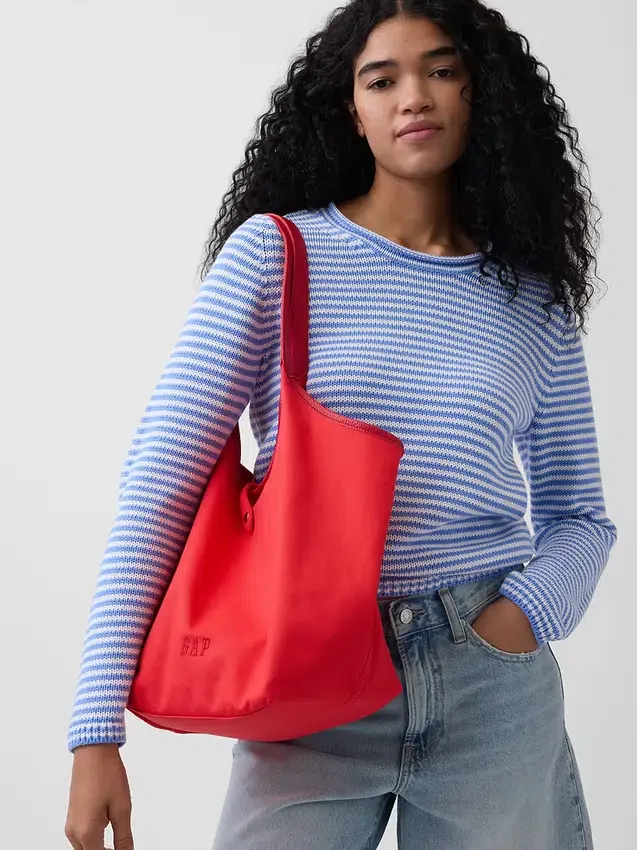 Bolso tote holgado de lona