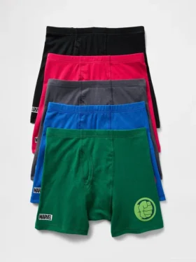 Boxers de algodón orgánico elástico con motivos de Marvel para niños (paquete de 5)