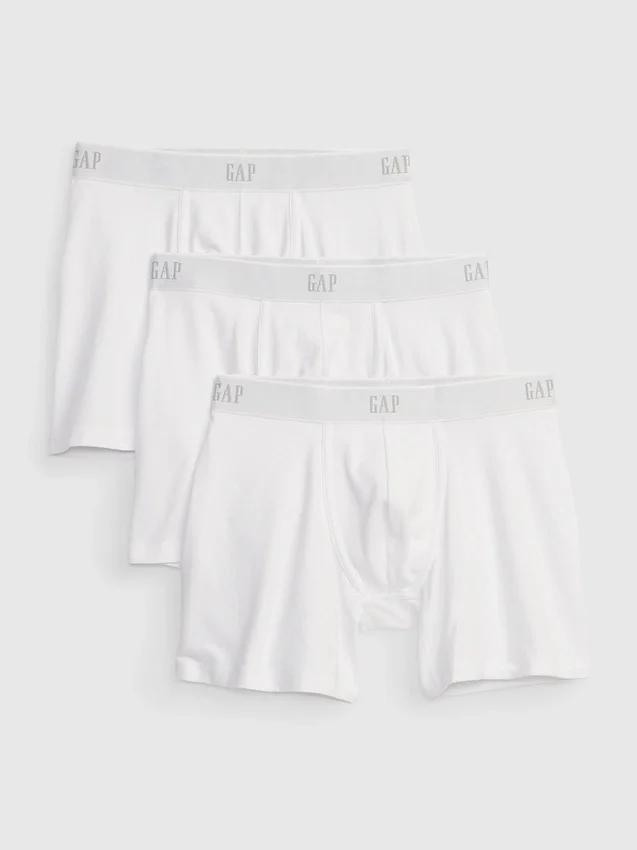 Boxers de algodón orgánico elástico de 5" (paquete de 3)