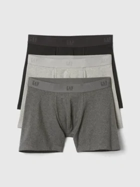 Boxers de algodón orgánico elástico de 5" (paquete de 3)