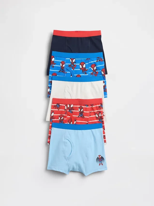 Boxers de algodón orgánico elástico de Marvel para Bebé y Niño (paquete de 5)