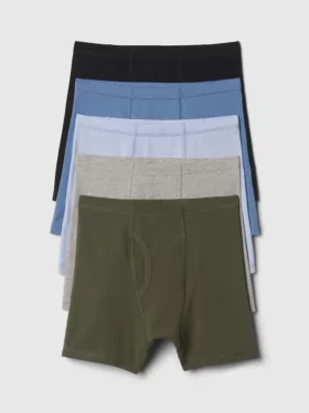 Boxers de algodón orgánico elástico para niños (paquete de 5)