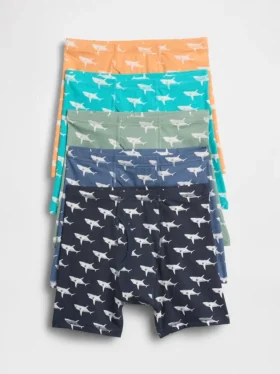 Boxers de algodón orgánico elástico para niños (paquete de 5)