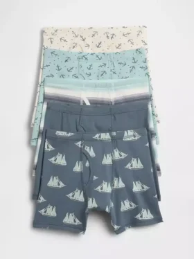 Boxers de algodón orgánico elástico para niños (paquete de 5)