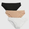 Braguitas tipo bikini de algodón orgánico elástico (paquete de 3)