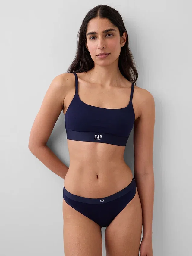 Bralette con logotipo de algodón orgánico elástico