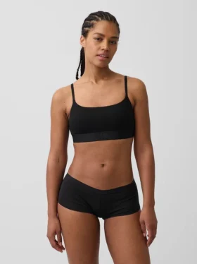 Bralette con logotipo de algodón orgánico elástico