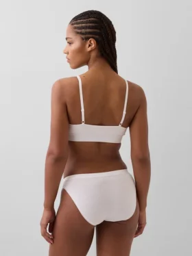 Bralette con logotipo de algodón orgánico elástico