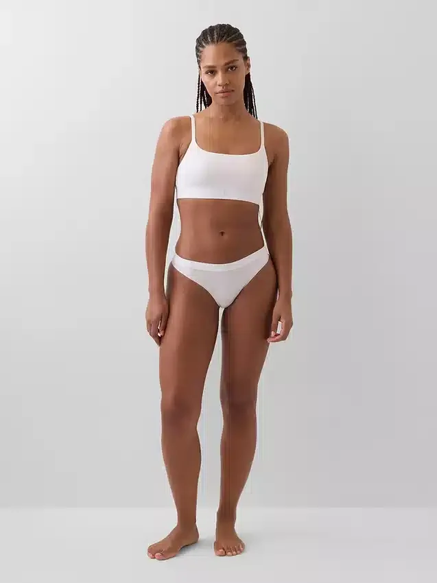 Bralette con logotipo de algodón orgánico elástico