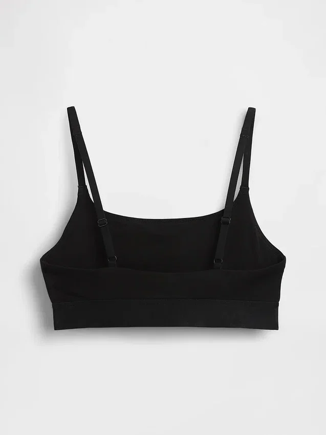 Bralette con logotipo de algodón orgánico elástico