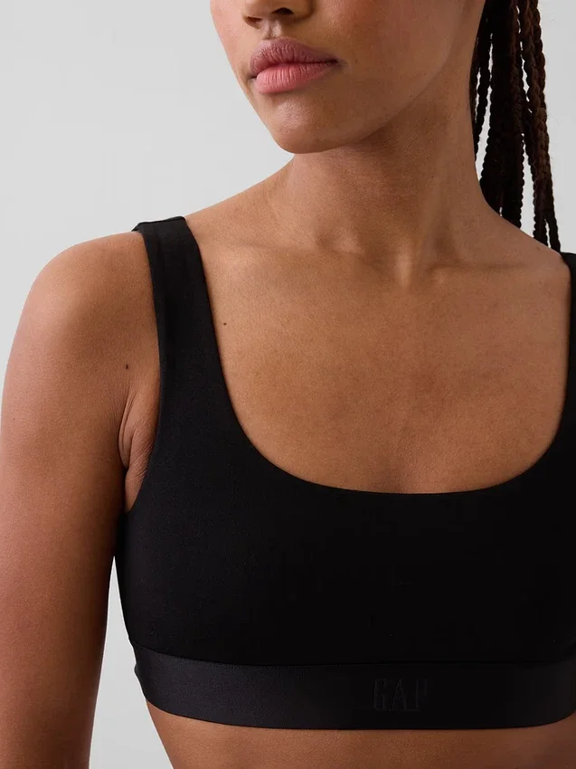 Bralette de algodón orgánico elástico con el Gap Logo