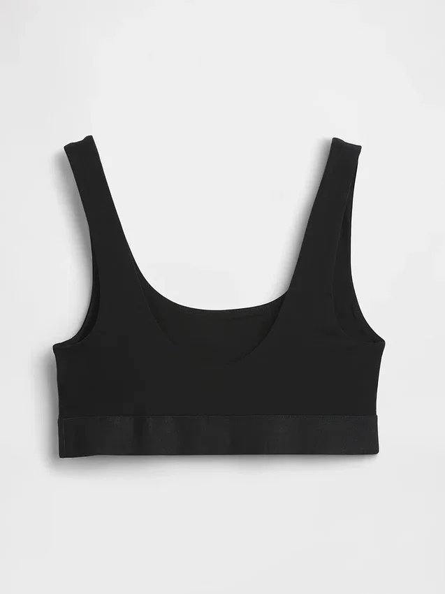 Bralette de algodón orgánico elástico con el Gap Logo