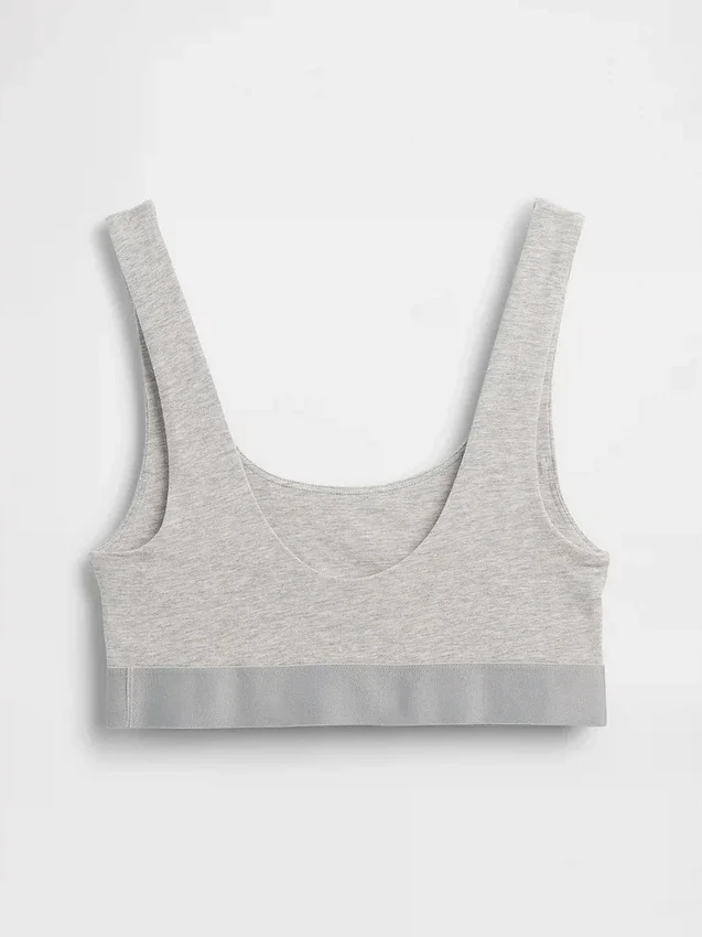Bralette de algodón orgánico elástico con el Gap Logo