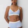 Bralette triangular sin costuras con tejido acanalado