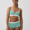 Bralette triangular sin costuras con tejido acanalado