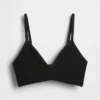 Bralette triangular sin costuras con tejido acanalado