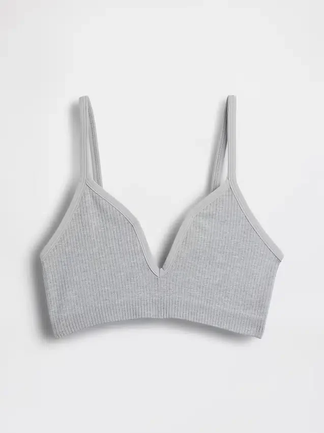 Bralette triangular sin costuras con tejido acanalado