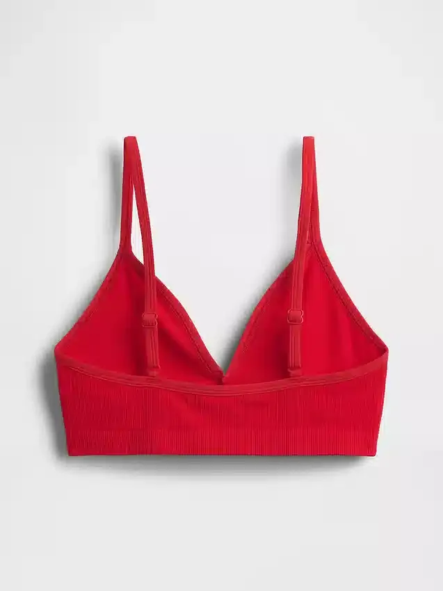 Bralette triangular sin costuras con tejido acanalado