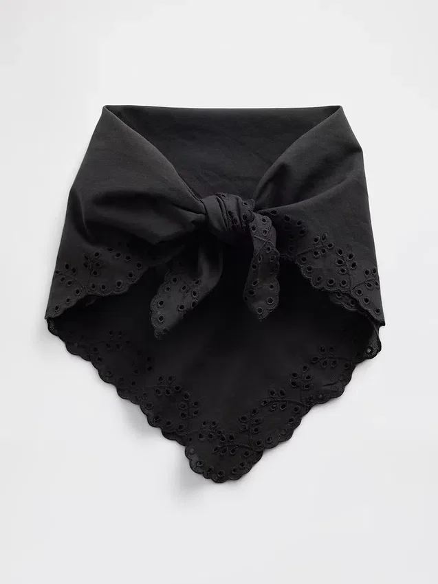 Bufanda tipo bandana con ojales, 100 % algodón