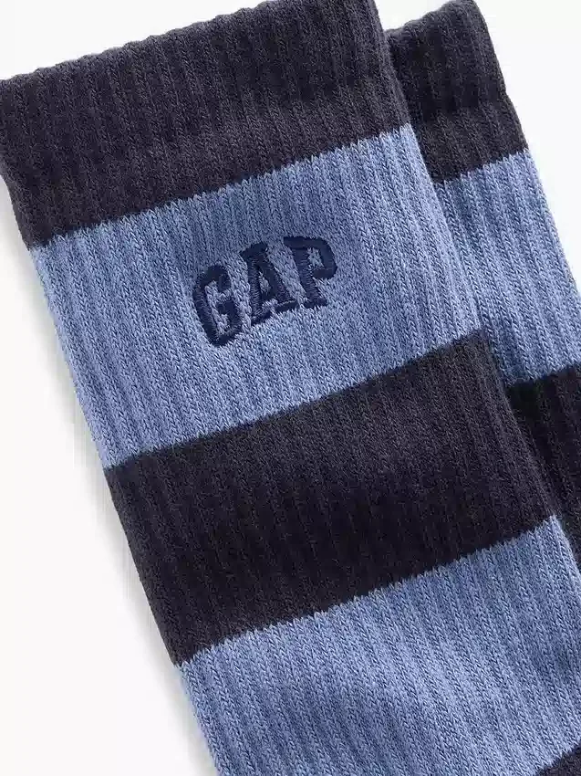 Calcetines cortos con logotipo y rayas de rugby