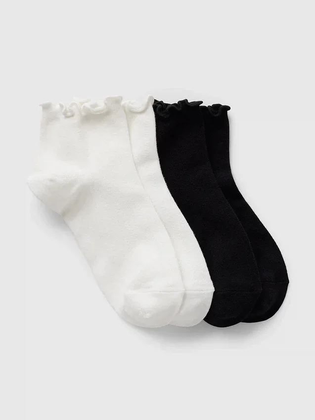 Calcetines cortos con ribete de volantes (paquete de 2)