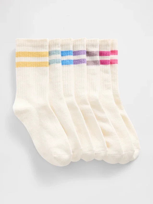 Calcetines cortos estilo universitario para niños (paquete de 7)