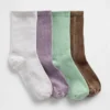 Calcetines de cuello redondo acanalados para niños (paquete de 4)
