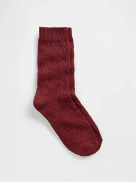 Calcetines de cuello redondo con tejido trenzado