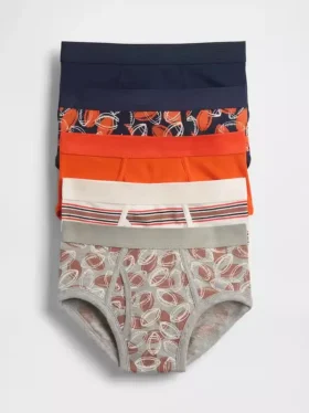 Calzoncillos de algodón orgánico elástico para niños (paquete de 5)