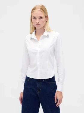 Camisa ajustada corta de algodón orgánico
