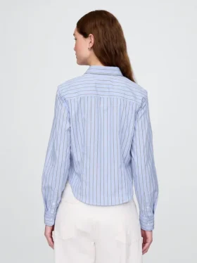 Camisa ajustada corta de algodón orgánico