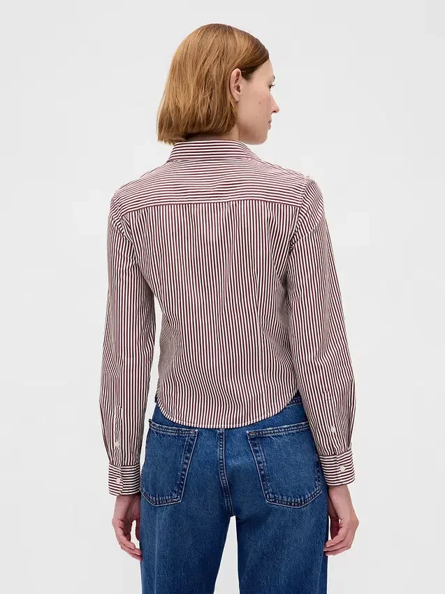 Camisa ajustada corta de algodón orgánico