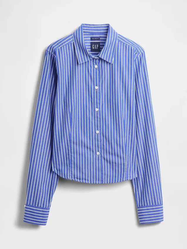 Camisa ajustada corta de algodón orgánico