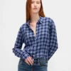Camisa ajustada de franela a cuadros