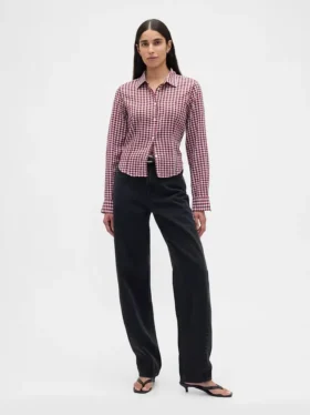 Camisa ajustada de franela a cuadros