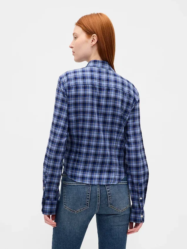 Camisa ajustada de franela a cuadros