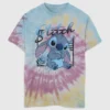 Camisa con diseño gráfico de Lilo y Stitch para niños, estilo tie-dye